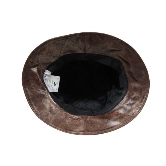Christian Dior Womens Vintage Logo Bucket Hat 57 Brown Distressed Goat Leather main image 13